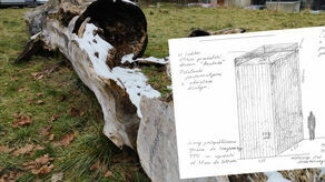 Fragmenty Baobabu od 2017 r. leżą na trawniku przed siedzibą Galerii Labirynt, instytucji kultury prowadzonej przez miasto. Tak miałaby wyglądać rzeźba, w której zamknięte byłyby szczątki słynnej topoli. To wstępny szkic Mirosława Bałki, powstała też szczegółowa dokumentacja techniczna