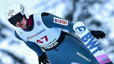 Piotr Żyła, który w polskiej kadrze uchodzi za najlepszego „lotnika” w 2020 roku wygrał na mamucie w Austrii