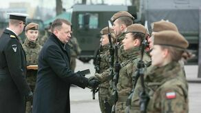 Szef MON Mariusz Błaszczak podczas zaprzysiężenia w Lublinie
