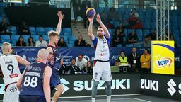 Kacper Młynarski był najlepszym zawodnikiem Polskiego Cukru Start Lublin podczas turnieju kwalifikacyjnego
