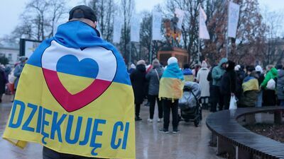 "Dobry wieczór, my z Ukrainy". Wzruszające chwile na placu Litewskim