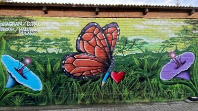 Zamiast pustej ściany motyl. Nowe murale w Puławach 
