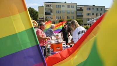 Rok 2020. Jeden z przeprowadzanych happeningów przez działaczy LGBT