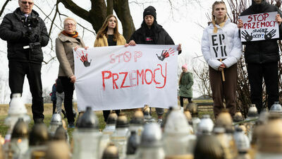 W marszu wzięła udział również mama Eryka, Iwona Romanowska