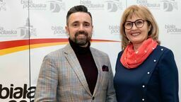 Joanna Kozłowiec i prezydent Michał Litwiniuk