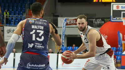 Benas Griciunas (z piłką) zaliczył fantastyczny debiut w barwach Polskiego Cukru Start Lublin