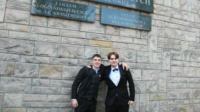  Michał i Jakub, maturzyści z I LO im. J.I. Kraszewskiego w Białej Podlaskiej