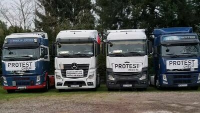 Blokada drogi nr 12 w okolicy Chełma. Protest przewoźników