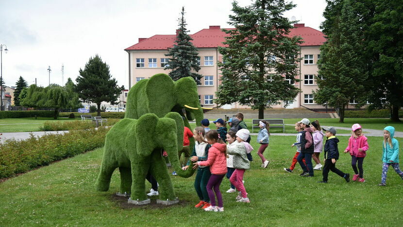 Dzieci już szaleją przy nowych słoniach 