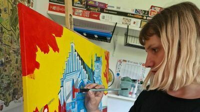 Domicjan Grabowski podczas pracy

