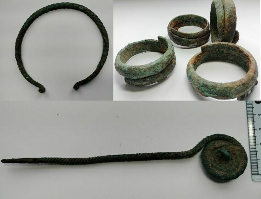 Naszyjnik, masywna szpila i bransolety, które grubo ponad 2 tys. lat przeleżały pod ziemią z archeologicznego punktu widzenia są prawdziwym skarbem