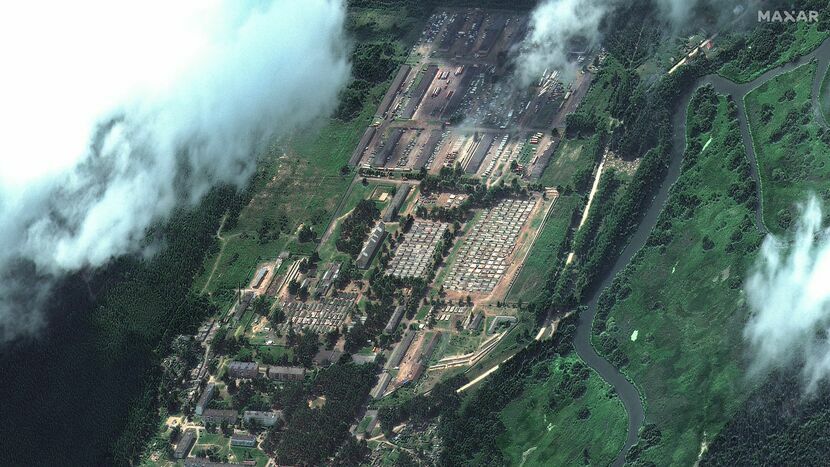 Zdjęcie satelitarne obozu wagnerowców koło Brześcia<br />
<br />
