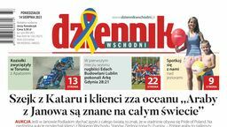 Strona pierwsza "Dziennika Wschodniego" z dnia 14 sierpnia 2023 r.