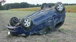 Yaris zakończył podróż na dachu