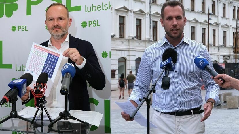 Europoseł Krzysztof Hetman z PSL i poseł Jan Kanthak z Suwerennej Polski (z prawej) 
