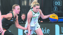 Michella Nassisi (z piłką) i jej koleżanki z Polskiego Cukru AZS UMCS Lublin poniosły w turnieju Lotto 3x3 Liga trzy wyraźne porażki