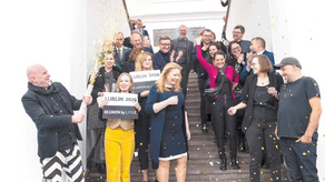 Radość lubelskiej delegacji po ogłoszeniu wyników pierwszego etapu konkursu