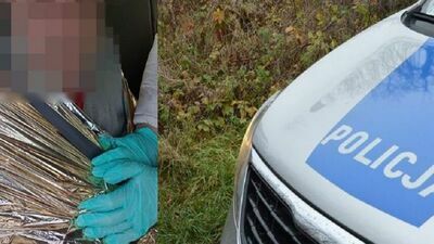 Półnagi mężczyzna spędził w rowie całą noc 