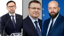 Prezes Orlenu Daniel Obajtek podtrzymuje swoją ofertę dla Zakładów Azotowych kierowanych przez Marcina Kowalczyka (z prawej), ale zarząd Grupy Azoty, w tym wiceprezes spółki Marek Wadowski (w środku) sprzedaż "Puław" uważa za niezasadną