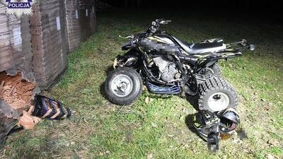 Wypadek na quadzie. Dwie osoby w szpitalu 