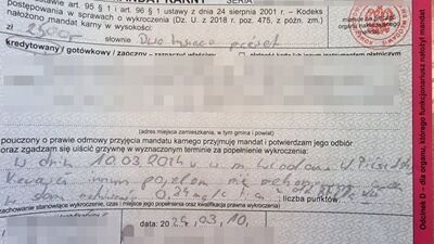 Mandat nie zrobił na nim wrażenia. Dalej jeździł pijany po mieście