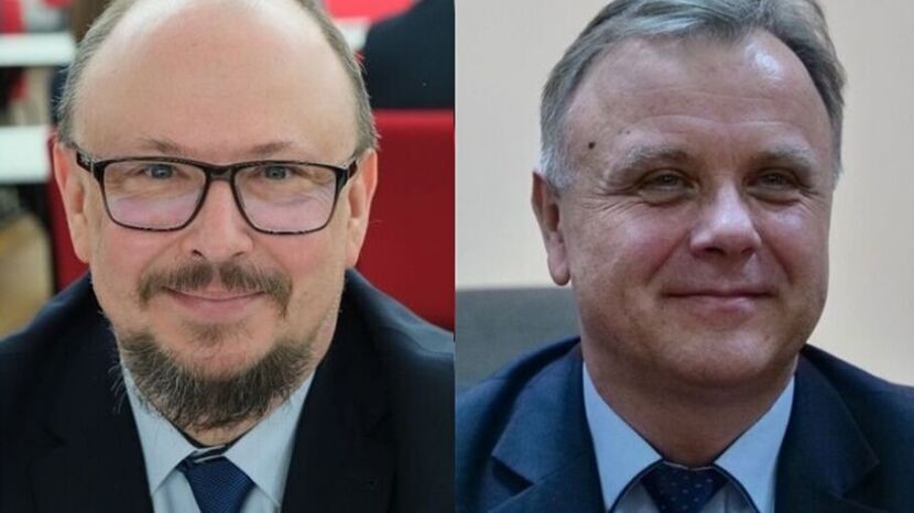 Wojciech Wilk (z lewej), urzędujący burmistrz będzie musiał pożegnać się ze stanowiskiem. W drugiej turze wyborów samorządowych przegrał z Krzysztofem Staruchem  