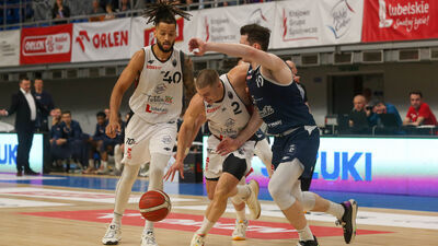 Liam O’Reilly (z piłką) to jeden z najlepszych zawodników Orlen Basket Ligi