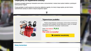 Pod linkiem z taką informacją oszuści umieszczają fałszywe komentarze zachęcające do akcji