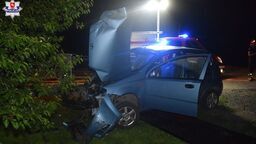 1,5 promila alkoholu w organizmie i rajd zakończony skasowaniem auta