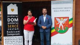 Ewa Borkowska i prezydent Michał Litwiniuk 