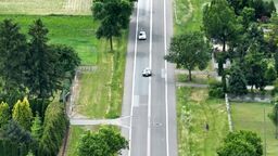 Policyjny dron nad krajową 17. Nikomu się nie upiekło