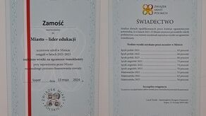 Świadectwo z czerwonym paskiem dla Zamościa. Bo jest liderem edukacji