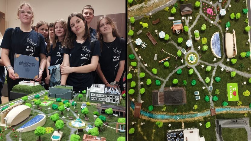 Autorzy najlepszej pracy konkursu o mieście przyszłości - uczniowie z SP nr 28 w Lublinie zdobyli dla swojej szkoły główną nagrodę - 25 tysięcy złotych