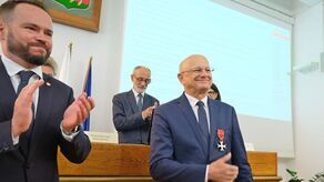 Prezydent Lublina z Krzyżem Oficerskim Orderu Odrodzenia Polski