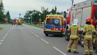 Na czas lądowania śmigłowca ruch został w tym miejscu wstrzymany