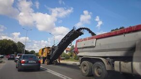 Na ulicy Wyszyńskiego w Radzyniu Podlaskim trwa właśnie remont 