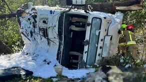 Wyglądało to nieciekawie. A wszystko przez pękniętą oponę