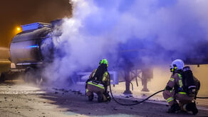 Pożar cysterny na MOP-ie