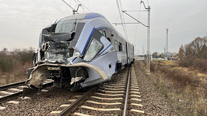 Pociąg, który miał dotrzeć do Lublina został dość poważnie uszkodzony