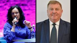 Z lewej prof. Sabina Bober z KUL, z prawej wicestarosta puławski, Piotr Rzetelski z PSL-u 