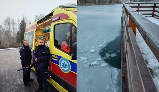 Chciał sprawdzić grubość lodu. Policjanci uratowali tonącego 26-latka