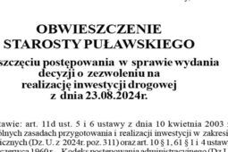 Obwieszczenie Starosty Puławskiego - ul. Szkolna