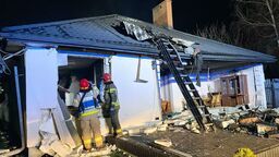 Pożar domu w Dobryniu Dużym 