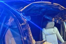 Auto kontra łoś. Zwierzę nie przeżyło, samochód zmasakrowany