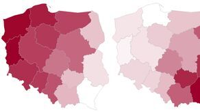Z lewej poparcie dla Rafała Trzaskowskiego, z prawej dla Karola Nawrockiego