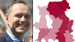 Karol Nawrocki i poparcie, jakie uzyskał w poszczególnych gminach powiatu puławskiego na mapie