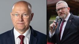 prof. Ryszard Zajączkowski (z lewej) przekonuje, że dobry wynik Grzegorza Brauna (z prawej) byłby jeszcze lepszy, gdyby nie "zamilczanie" tego kandydata w największych mediach