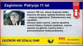 Child Alert: Trwają poszukiwana 11-letniej Patrycji