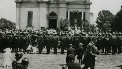Uroczystości 3-majowe przy kościele garnizonowym w Lublinie.