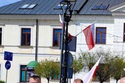 Od incydentu Brauna się odcinają, ale flagi Ukrainy na urzędzie nie chcą